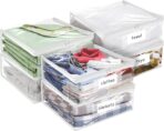 Plastic Storage Bags with Easy-Glide Zipper, Pack of 6, Durable Clear Vinyl Zippered Storage Bags for Clothes Sweaters Comforters Blankets Sheets Bedding (15.7 x 13.8 x 3.9 Inch) - Image 2