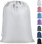 Polecasa Extra Heavy Duty Large Laundry Bag with Sturdy Handles and Drawstring Closure, 28 x 36 inches Storage Bag for Basket, College, Dorm, Travel, Silver - Image 2