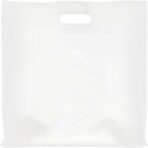 Purple Q Crafts Large Plastic Bag with Die Cut Handle Bag 18"x18" White Plastic Merchandise Bags 50 Pack for Retail, Gifts, Trade Show and More - Image 2