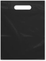 Purple Q Crafts Plastic Bag with Die Cut Handle 9" x 12" Black 100 Pack Plastic Merchandise Bags - Image 2