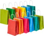 RACETOP 32 Pack Small Paper Gift Bags with Handles, 5.8"×3.2"×8.25" Kraft Paper Party Favor Bags Bulk for Kids Birthday, Baby Shower, Crafts, Wedding, Party Supplies (8 Colors) - Image 2