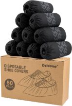 Recycable Shoe Covers Disposable - Black Shoe Covers for Indoors,50Pcs Booties for Shoe cover,Fits Up To 11 US Men and 13 US Women Size,Recyclable Non-Woven Fabric - Image 2