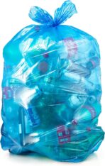 Recycling Trash Bags 55 Gallon, (50 count w/Ties) Large Blue Plastic Garbage Bags - Image 2