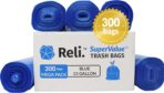 Reli. SuperValue 13 Gallon Recycling Bags | 300 Count | Tall Kitchen | Blue Trash Bags - Image 2