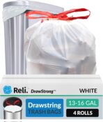 Reli. Tall Kitchen Drawstring Trash Bags 13 Gallon | 500 Count Bulk | Kitchen Garbage Bags | White | 13 Gallon - 16 Gal Capacity - Image 2
