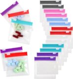 Reusable Zippered Pill Pouch with Slide Lock - 14 Piece Set in 7 Colors - Travel Pill Case for Medicine, Qtips & Small Items - Compact Pill Bags for Trave - Image 2