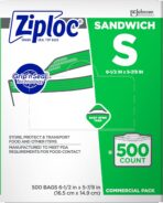 SC Johnson Professional Ziploc Brand Sandwich Bags, Food Storage Ziploc Brand Bags, Easy Open Tabs, Commercial Pack, 500 Count Box, for Professional Use Only - Image 2