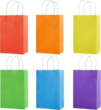 SUNCOLOR 24-Pack Rainbow Gift Bags with Handles, 8" Multi-Color Paper Party Favor Bags for Goodies. Birthdays, Events, Classrooms & Celebrations - Image 2