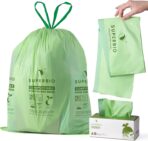 SUPERBIO 13 Gallon Compostable Drawstring Kitchen Waste Bag, 49.2 Liter, 30 Count,1 Mil, Heavy Duty Food Scrap Bags, BPI, Seedling and OK compost INDUSTRIAL - Image 2