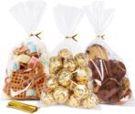 SUREHOME Cellophane Bags, 100 Pack Clear Gift Bag Cellophane Treat Bags with Ties 6x10 Inch Plastic Small Cello Candy Bag for Birthday Party Favors Goodie valentines Cookies Bakery Snack Popcorn Wraps - Image 2