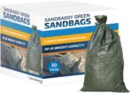 Sandbaggy - Heavy Duty Empty Sandbags For Flooding (14" X 26") - Poly Sand Bags - Flood Barrier, Weight, Construction, Earth Bag Homes - Reusable, UV Resistant - Tie Strings Attached (50 Bags) - Image 2