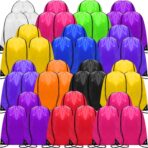 Shappy 100 Pcs Drawstring Backpack Bulk Sports Gym Cinch Bag Polyester String Bag for Men Women Children(10 Colors) - Image 2