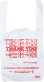 Small Economy "Thank You" T-Shirt Bags - 1/12 BBL - 7"X3.5"X13" - 1000 Bags Bulk - 13 Mic - White - For Retail, Groceries, Merchandise, Convenience Store, Supermarket, Restaurant - Image 2