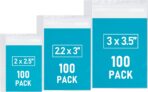 Small Plastic Bags, 300 PCS Mini Baggies, 3 Assorted Sizes, Transparent Jewelry Bag Reclosable, Clear Bag, Resealable Poly Bags for Pill, Beads, Screws, Packaging - Image 2