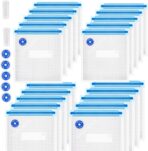 Sous Vide Bags Reusable 27Pcs, BPA Free Food Vacuum Sealer Bag, Food Storage Bag, Vacuum Zipper Bags for Sous Vide Cooking - 20Pcs Food Sealer Bag & 5 Air Valves & 2 Seal Clips (8.5X8.5 in) 1.4L - Image 2