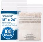 Spartan Industrial - 18" X 24" (100 Count) Self Seal Clear Poly Bags with Suffocation Warning for Packaging, T Shirts - Permanent Adhesive - Image 2