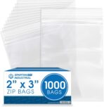 Spartan Industrial - 2” X 3” (1000 Count) 2 Mil Clear Reclosable Zip Plastic Poly Bags with Resealable Lock Seal Zipper - Image 2