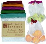The Original Eco Friendly See Through Washable and Reusable Produce Bags - Soft Premium Lightweight Nylon Mesh Large - 12x14in - Set of 5 (Red, Yellow, Green, Blue, Purple) - Image 2