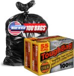 ToughBag 55 Gallon Trash Bags Heavy Duty (100 Count) - 50-60 Gallon Black Garbage Bags, Large Trash Bags - 38 x 58" - Made in USA - Image 2