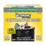 Ultrasac Extra Heavy Duty Contractor Bags - 42 gallons 4 Mil (32 Pack w/Ties) - 33" x 48" Extremely Thick and Tough Professional Trash Bag for Construction, Commerical, Industrial, Yard, Outdoor use - Image 2