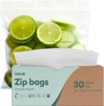 Vove Compostable Quart Bags 30 Ct – PFAS-Free, BPI Certified, Freezer Safe with Airtight Seal for Leftovers & Meal Prep, Plant-Based - Image 2