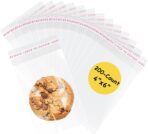 Yeaban 4"x6" Clear Self-Sealing Cellophane Bags, Resealable Treat Bags for Candy Snack Cookies Baked Food and Party Favors, 200-Count - Image 2