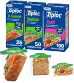 Ziploc 175 Count Sandwich and Snack Bags with EasyGuide Texture, Plastic Storage Bags with Grip 'n Seal Technology - Image 2
