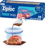 Ziploc Brand Gallon Freezer Storage Bags, Stay Open Design, Easy to Fill, 1 gal, 28 ct - Image 2