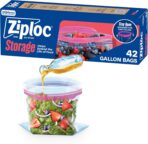 Ziploc Gallon Food Storage Bags, Stay Open Design with Stand-Up Bottom, Easy to Fill, 42 Count (Packaging May Vary) - Image 2