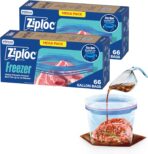 Ziploc Gallon Food Storage Freezer Bags, Stay Open Design, Easy to Fill, 66 count, 2 Pack, 132 Total (Packaging May Vary) - Image 2
