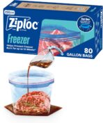 Ziploc Gallon Food Storage Freezer Bags, Stay Open Design, Easy to Fill, 80 count - Image 2