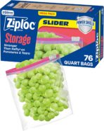 Ziploc Quart Food Storage Bags, Stand-Up Bottom, Easy to Fill, 76 Count (Packaging May Vary) - Image 2