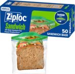 Ziploc Sandwich and Snack Bags with EasyGuide Texture, Plastic Storage Bags with Grip 'n Seal Technology, 50 Bags Total - Image 2