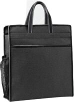 enyuwlcm Oxford Zippered Document Bag with Handle File Tote Bag Pouch for Carrying Paper Files Books Filing Folder 1 Pack (Black) - Image 2