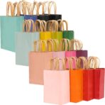 qiqee Medium Size Paper Gift Bags With Handles 10.6"x8.3"x4.3" 16 Solid Colors Party Favor Bags（16-Packs） - Image 2