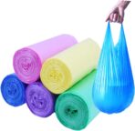 100 Count 4 Gallon Trash Bags, Small Colorful Garbage Bags with Handle for Home Office Bathroom Trash Can - Image 2