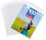 100 Count Acid-Free Clear Plastic Bags, Self Seal Crystal Bags for storaging, Photo Sleeves, Art Prints, Framing Mat, Greeting Cards, Resealable Cellophane Bags - 8" x 10" - Image 2