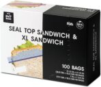 100 Count, Sandwich & XL Sandwich Zip Bags, Easy Open Tabs, Writable Rectangle (50 Bags Each Size) - Image 2