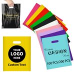 (100) Custom Bags with Logo-Plastic Personalized Gifts Bags for Small Businesses, Clothing Stores, Boutiques, Supermarkets, Retailers, Party Events - Image 2