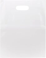 100 Frost Handle Bags 15x18, Extra Thick 2.25 Mil Retail Plastic Shopping Merchandise Gift Bags Tear Resistant Strong Durable Anti Stretch For Small Business LDPE Die Cut, ClearBags, 100% Recyclable - Image 2