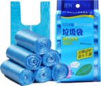 100 Pcs 4 Gallon Blue 45x60Cm Kitchen Trash Bags with Handles for Bathroom, Home and Office(100 Blue 45x60) - Image 2