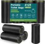 100 Portable Toilet Bags, Biodegradable with Drawstring & Lemon Scent, for 5-8 Gallon Bucket Seat for Outdoor Camping Car Travel - Image 2