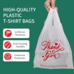 100/300-Pack White Thank You T-Shirt Bags, 11.5x6.5x21 Inches, Reusable Grocery Retail Packaging for small Business - Image 2