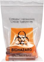 100pcs Biohazard Specimen Bags, 6x9.8in/15x25cm Laboratory Sample Bag with Biohazard Logo Printing, Ziplock Top with Outside Pocket Paperwork Pouch - Image 2