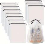 10PCS Waterproof Shoe Storage Bags, Portable Drawstring Travel Organizer for Shoes, Sundries, Transparent Plastic Bags - Image 2