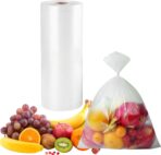 12" x 20" Clear Plastic Produce Bag on a Roll, Food Storage Bags for Vegetables, Bread, Fruits and Meat, Easy To Tear, Continuous Roll- 350 Bags/Roll - [1 Rolls] - Image 2