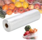 12” x 20” Plastic Produce Bags, Food Storage Bags 350pcs on a Roll, Clear Produce Bag for Food Vegetable Bread Fruit Meat - 1 Roll - Image 2