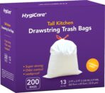 13 Gallon Tall Kitchen Trash Bags, Lavender Scented 200 Count Drawstring Garbage Bags, Pre-Separated, Odor Control, Ultra Strong, Leakproof, Sturdy, White - Image 2