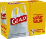 Glad Trash Bags, Tall Kitchen Garbage Bags, 13 Gallon Handle Tie Trash Big for Kitchen, Unscented, 50 Count (Pack of 4) - Image 7
