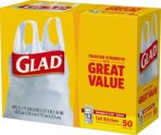 Glad Trash Bags, Tall Kitchen Garbage Bags, 13 Gallon Handle Tie Trash Big for Kitchen, Unscented, 50 Count (Pack of 4) - Image 8
